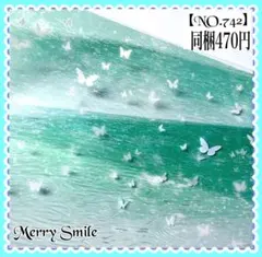 【NO.742】海外マステ PET 蝶　水辺　湖 コラージュ　おすそ分け