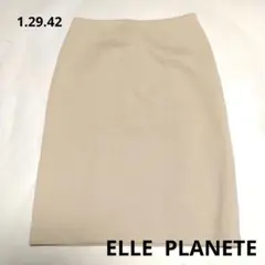 【ELLE PLANETE】36サイズ　ベージュ ひざ丈スカート