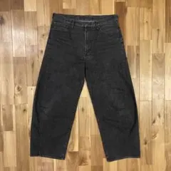 GU バレルレッグジーンズ　ダークグレー　34