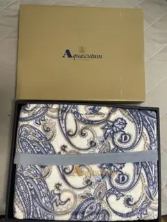 Aquascutum ペイズリー柄綿毛布 140×200cm