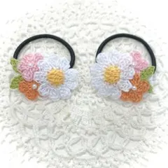 マーガレットのミニブーケ　ヘアゴム (be)