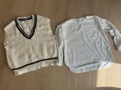 【美品】バビロン Vネック ニット ライン セーター チルデンベスト　ロンTのサムネイル