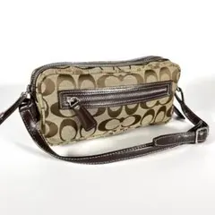 【良品】COACH コーチ シグネチャー　アクセサリーポーチ　ミニバッグ