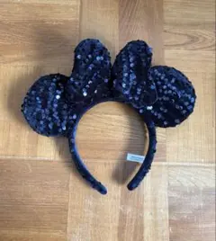 【Disneyカチューシャ】黒紫　ミニーマウス　カチューシャ