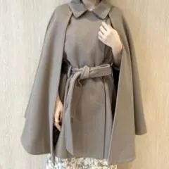 美品 LILY BROWN RESCWOOL 2wayケープコート