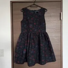 earth music&ecology 花柄ワンピース ネイビー