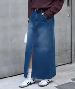 デニム Iライン ロングスカート