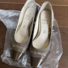 Riz raffinee パンプス スエード グレージュ 22cm EE