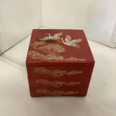 昭和レトロ 赤い鶴の3段重箱
