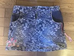 花柄刺繍 スカート 平成 グランジ デニム