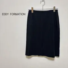 c0023【エディフォーメーション】プリーツスカート ひざ丈 Ｌ ストライプ