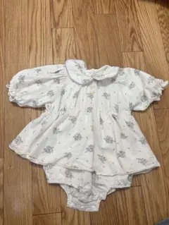花柄 襟付き ロンパース ベビー服のサムネイル
