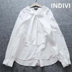 インディヴィ　近年モデル　サイズ13　ボウタイブラウス　春夏秋冬　ゆったりのサムネイル