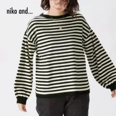 niko and... エアレット袖ボリュームボーダープルオーバー