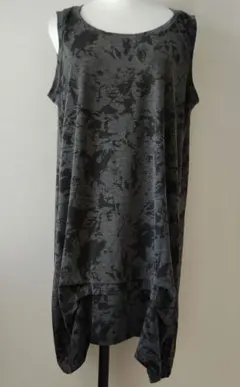 COMME CA グレー 花柄 ノースリーブ チュニック17号#tのサムネイル