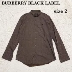 【美品】BURBERRY BLACK LABEL 長袖シャツ ホースロゴ 総柄