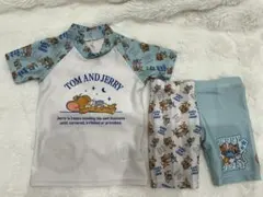 【美品】トムとジェリー キッズ 水着 上下セットラッシュガード 90〜100cm