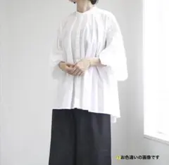 ミズイロンド　mizuiro ind ピンタック　パフスリーブ　ブラウス