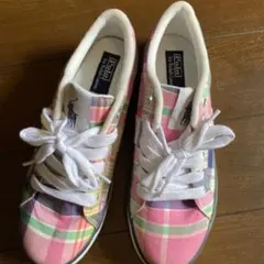 美品　ローカット チェック柄　【24cm】