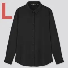 【美品】ユニクロ⭐︎ レーヨンブラウス⭐︎ダークグリーン⭐︎Lサイズ
