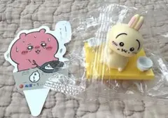 【新品】松屋・松のやxちいかわコラボ2個①オリジナルフィギュア うさぎ ②ピック