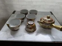 急須と茶碗セット 九谷焼 金彩花柄