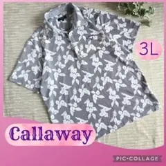 Callaway メンズゴルフウエア 半袖ポロシャツ 3L 花柄 大きいSize