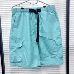 【美品】トミージーンズ カーゴショーツ ミントグリーン L ベルト付 刺繍ロゴ