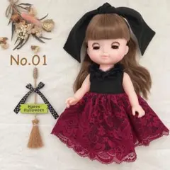 No.01 メルちゃん ソランちゃん 服 ハロウィン ワンピース ハンドメイド