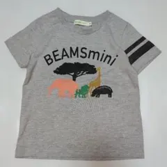 90★ビームスミニ★ロゴ＆アニマルプリントＴシャツ★グレー　ベビーのサムネイル