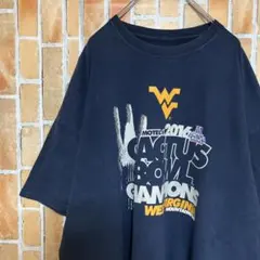 978古着Tシャツ半袖2XL位アメカジゆるだぼストリート海外ナス紺ビッグプリント