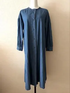 大人の普段着ワンピース　デニム　羽織り　春物　無印良品系　北欧系　旅好きな方