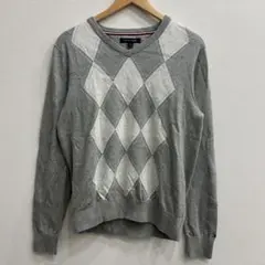 【R540】 TOMMY HILFIGER アーガイル コットンニット サイズM