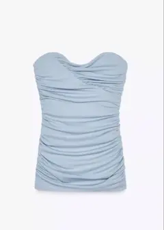 ZARA ギャザーブラウスと ミニスカート ブルー 2way Lサイズのサムネイル