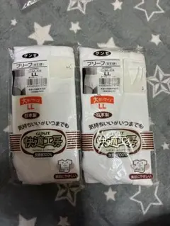 GUNZE 綿100% 白 LLサイズ 下着 2枚組　訳ありシミがあります。
