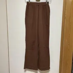 Samansa Mos2 ブラウン ワイドパンツ