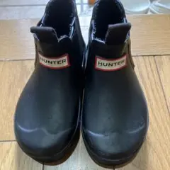 HUNTER ブラック サイドゴアショート長靴　7
