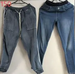 ピンクラテ ラインデニムパンツ　150のサムネイル