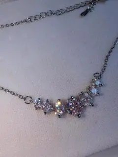 【新品】シルバー925 ネックレス ジルコニア 7連 レディース ダイヤ風 上品