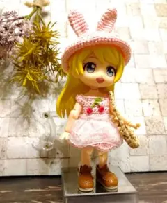 ねんどろいどどーる　さくらんぼうさぎのドレス　ワンピース　うさ耳帽子オビツ11服