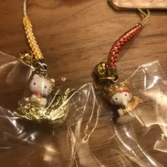 ご当地キティ 根付け 名古屋限定 金のシャチホコ 2個セット 2001 2003