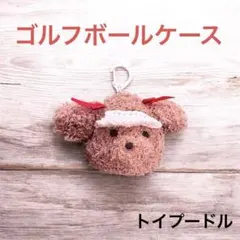 トイプードル　ゴルフボールケース ゴルフボールホルダー ハンドメイド　カラビナ付