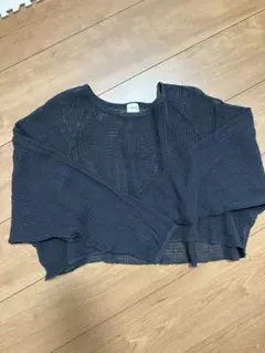 Ungrid メッシュ クロップド丈 トップス ダークグレー