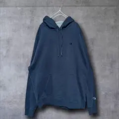 Champion ワンポイント刺繍 パーカー 紺 2XL ビッグ