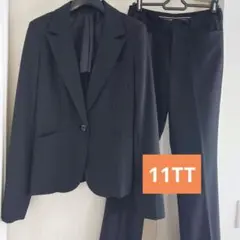 ☆美品☆11TT W64股下82ブラックパンツスーツ 11号トールサイズ