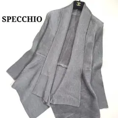 【スペッチオ】シャトルプリーツ ロングカーディガン ジャケット 変形 微光沢