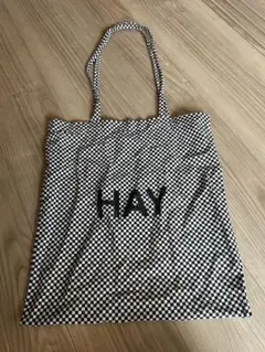 HAY トートバッグ ブロックチェック バッグ ヘイ モノトーン