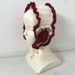 ハンドメイド　バラモチーフヘッドドレス　イヤーマフ　ロリータ　no.192