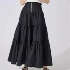 (新品タグ付き)rienda ウエストシャーリングタックデザインフレアスカート