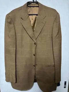 ブラウン チェック柄 テーラードジャケット